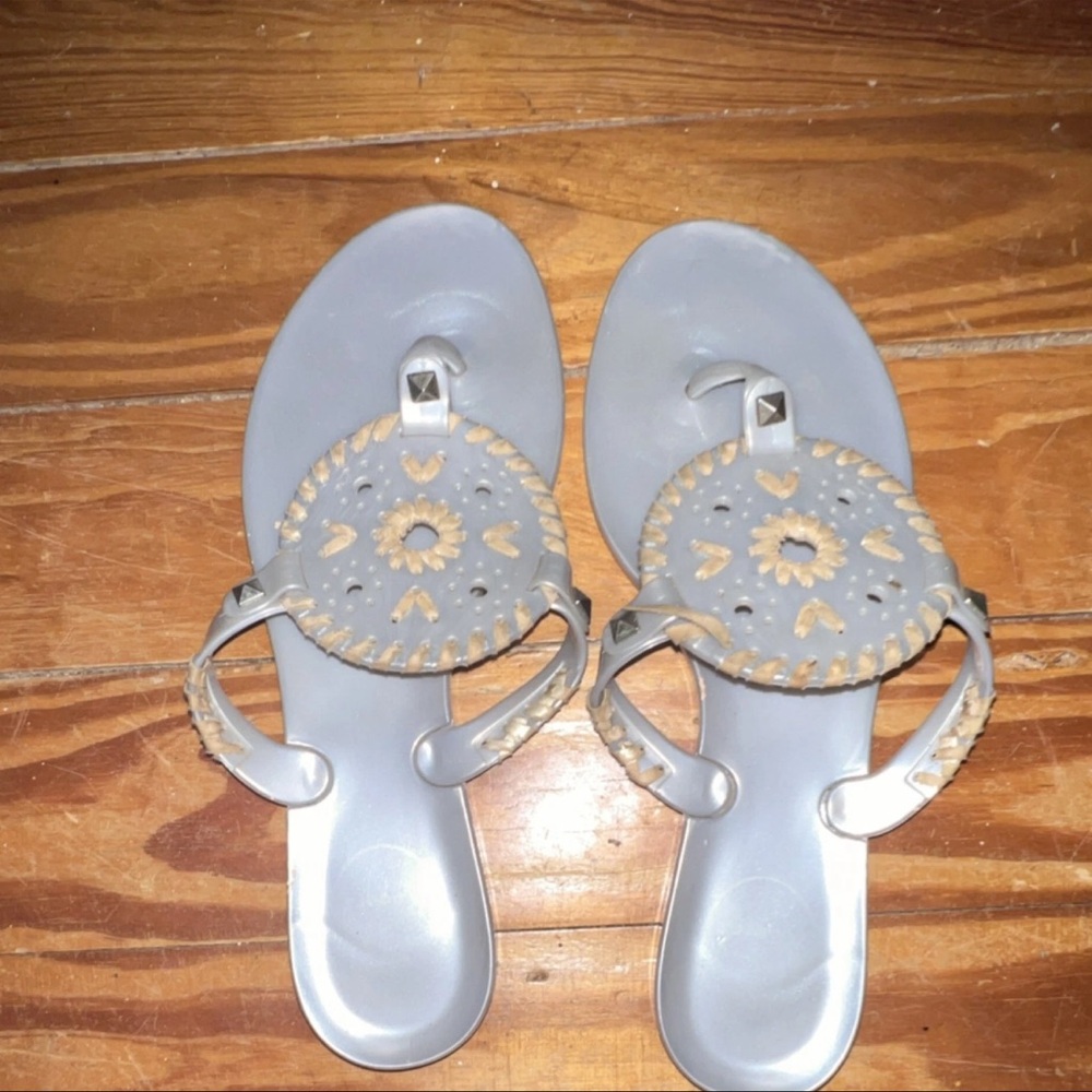 Jack Rogers Gray and Tan Sandals